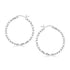 Sterling Silver Faceted Motif Hoop Earrings with Rhodium Plating by Bids.com