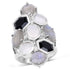 10.30 Carat Genuine White Rainbow Moonstone, Labradorite And Black Onyx .925 Sterling Silver Ring by Bids.com