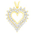 14K Yellow Gold Plated .925 Sterling Silver 3.00 Cttw Round Cut Diamond Cluster Heart 18" Pendant Necklace (K-L Color, I1-I2 Clarity) by Bids.com