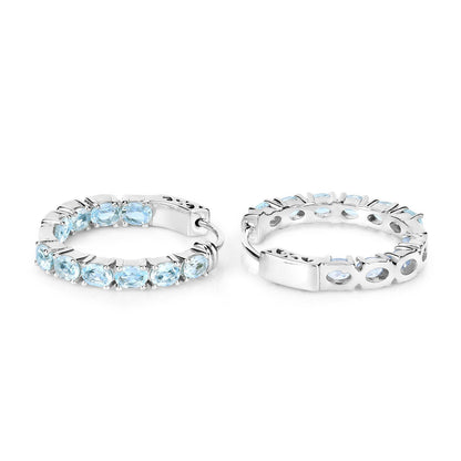3.80 Carat Genuine Blue Topaz .925 Sterling Silver Earrings  DestGlow