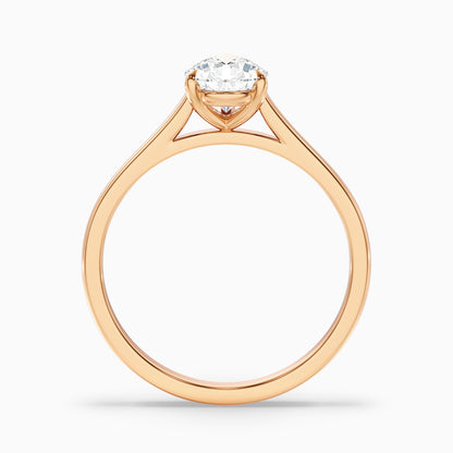 Avi 3 Carat Pear Shaped Solitaire Moissanite Diamond Ring in Platinum