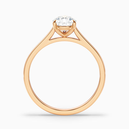 Cherri 5 Carat Pear Shaped Solitaire Lab Grown Engagement Ring in 14k Rose Gold