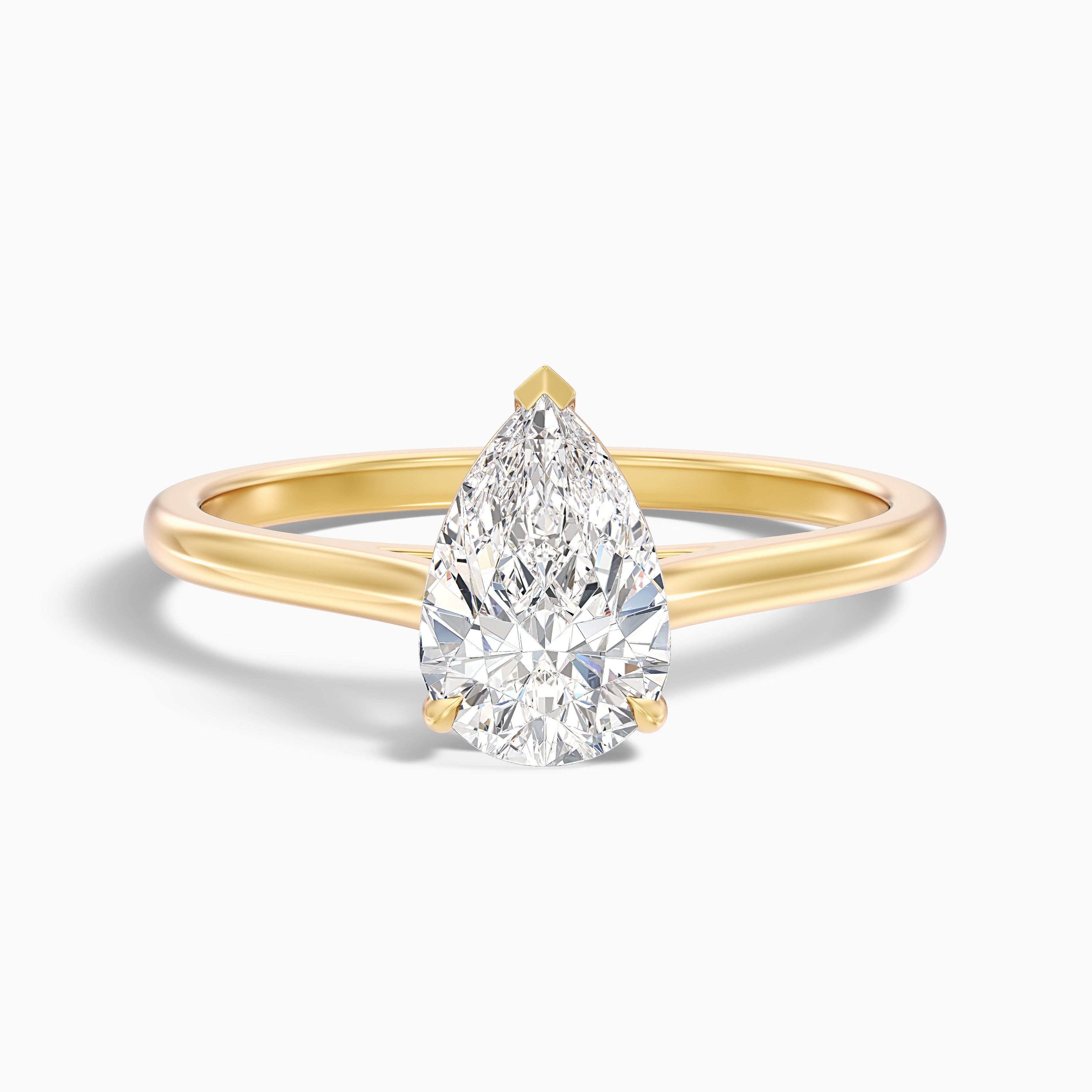 Cherri 4 Carat Pear Shaped Solitaire Lab Grown Engagement Ring in 18k White Gold