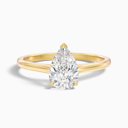 Cherri 1 Carat Pear Shaped Solitaire Lab Grown Engagement Ring in 18k Yellow Gold