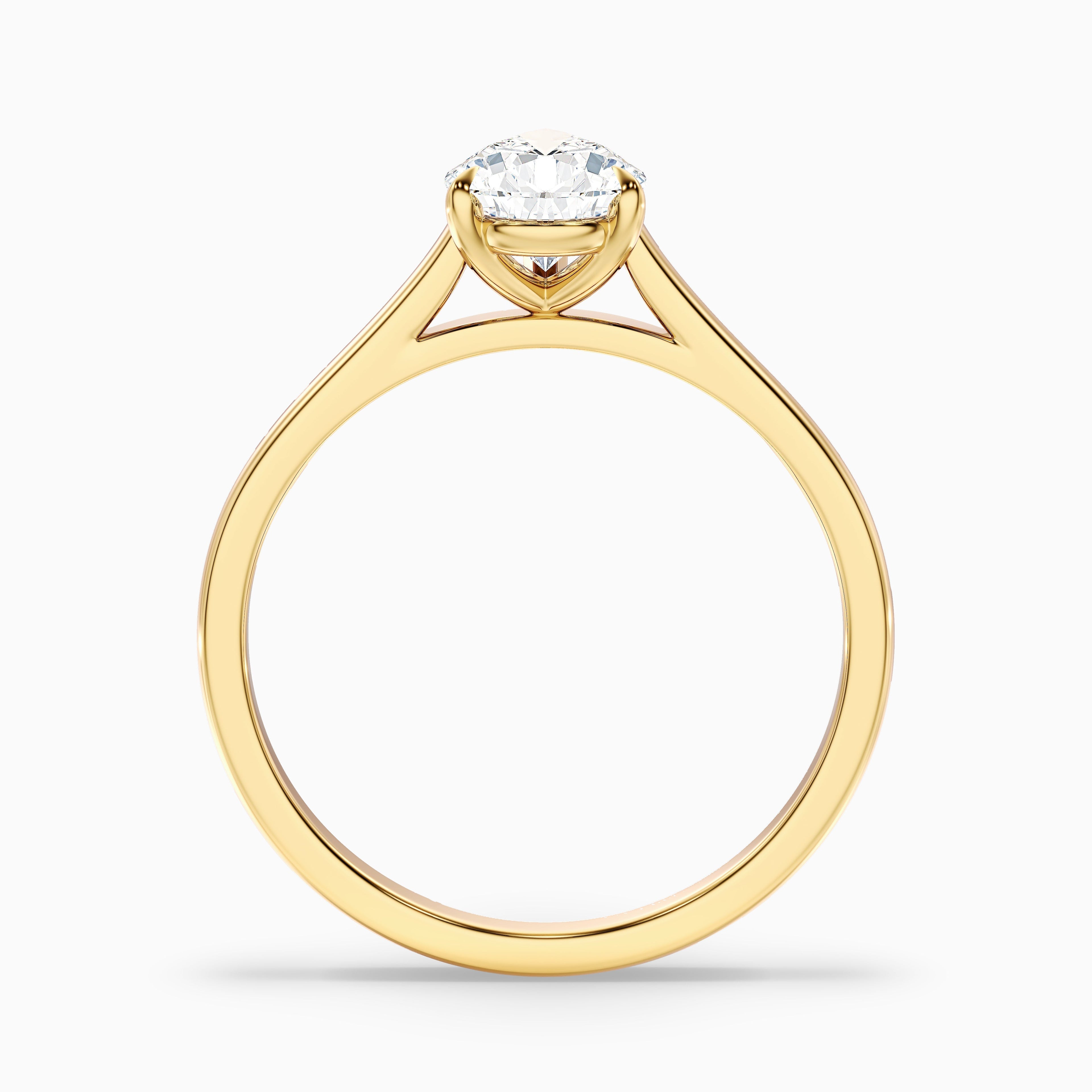 Cherri 3 Carat Pear Shaped Solitaire Lab Grown Engagement Ring in 14k Rose Gold