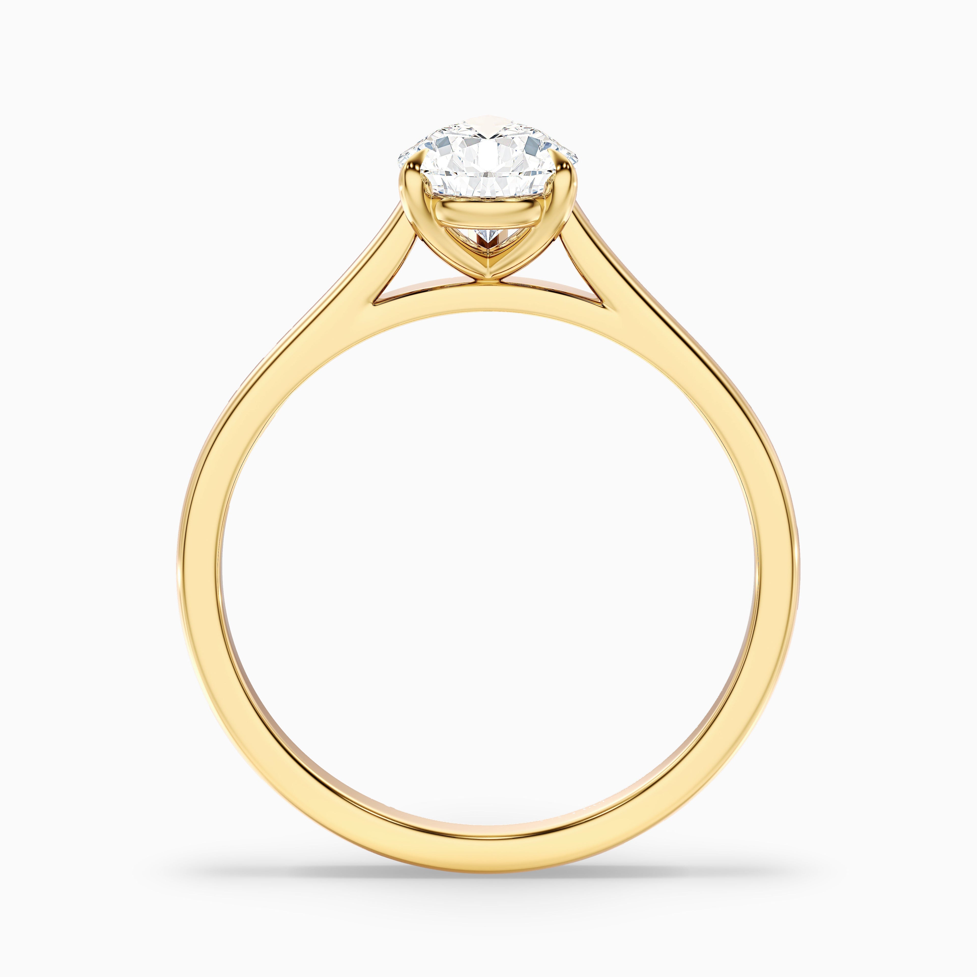 Avi 4 Carat Pear Shaped Solitaire Moissanite Diamond Ring in 18k White Gold