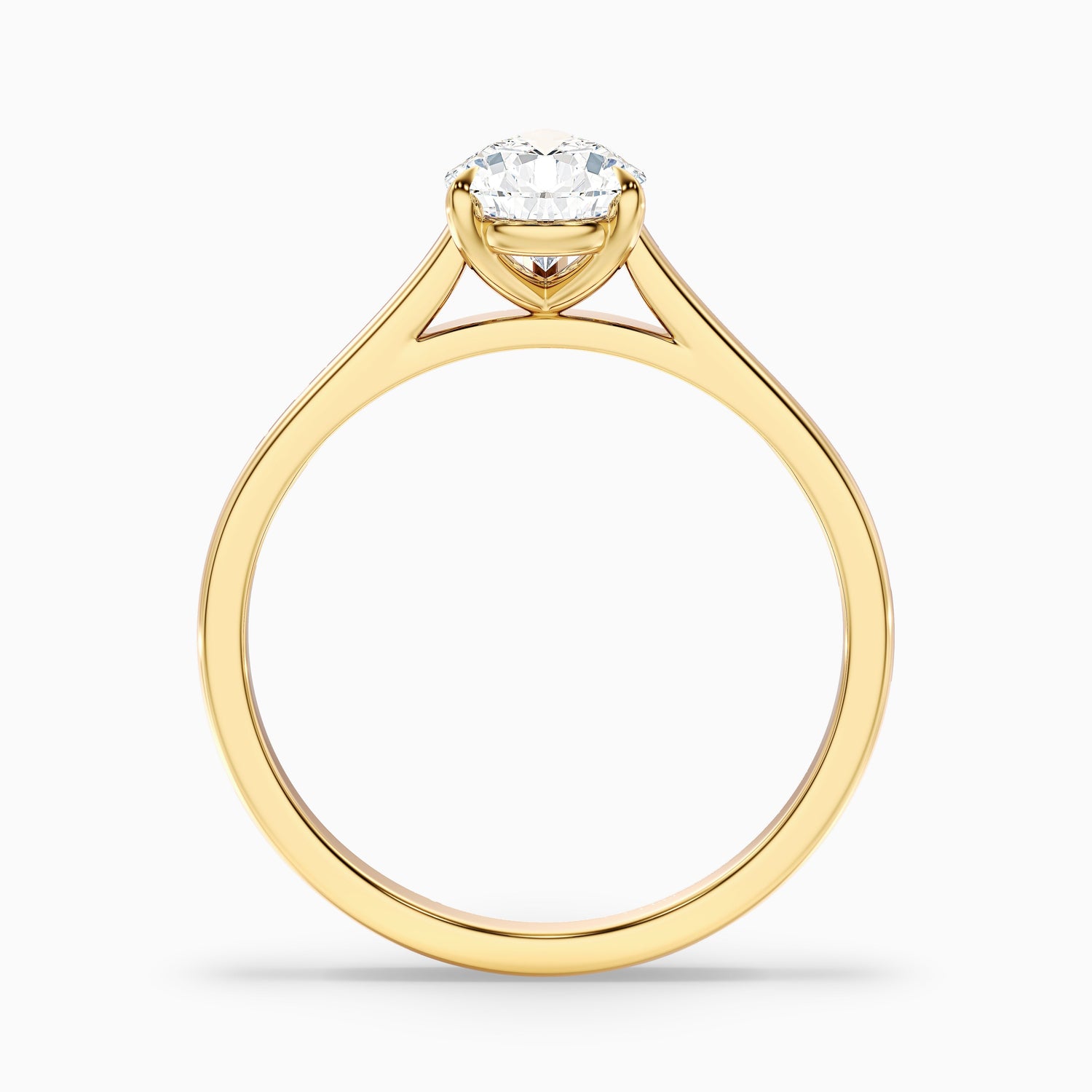 Avi 5 Carat Pear Shaped Solitaire Moissanite Diamond Ring in 10k White Gold
