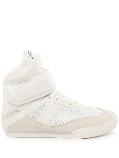 Chloe Women Mesh And Suede Kick High-Top Sneakers by Luosophy