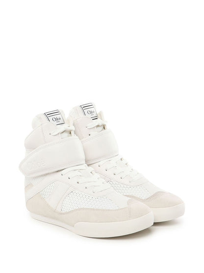 Chloe Women Mesh And Suede Kick High-Top Sneakers by Luosophy