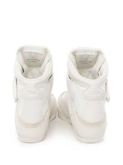 Chloe Women Mesh And Suede Kick High-Top Sneakers by Luosophy
