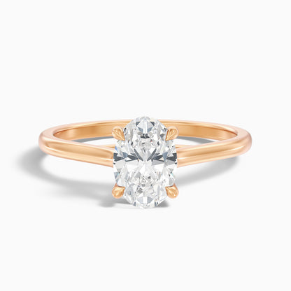 Cindy 3.5 Carat Oval Solitaire Lab Grown Engagement Ring in 10k White Gold