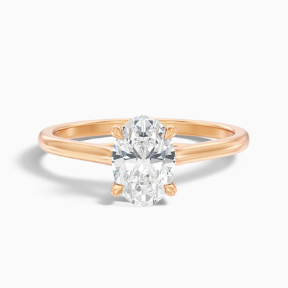 Aria 5 Carat Oval Solitaire Moissanite Diamond Ring in 14k Rose Gold