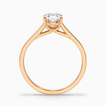 Cindy 1.5 Carat Oval Solitaire Lab Grown Engagement Ring in 14k Yellow Gold