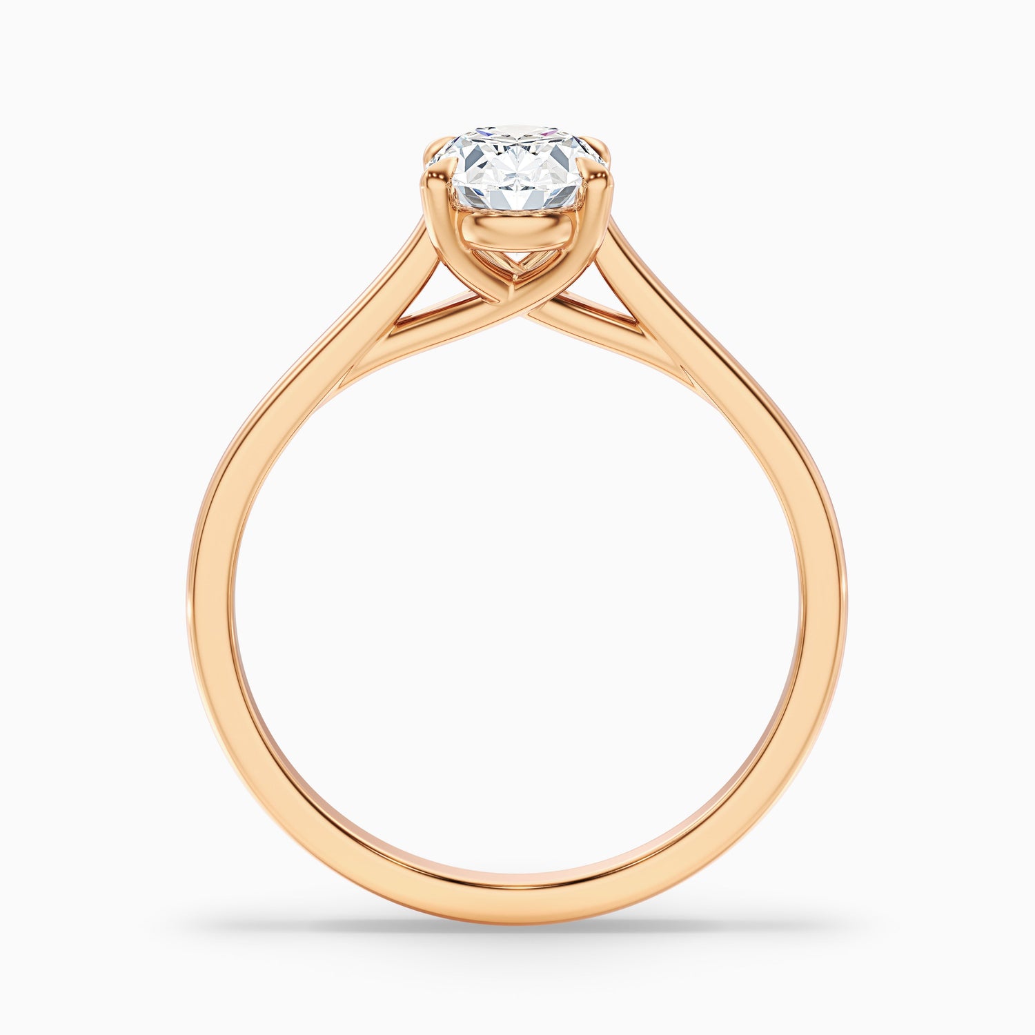 Aria 2 Carat Oval Solitaire Moissanite Diamond Ring in 10k White Gold