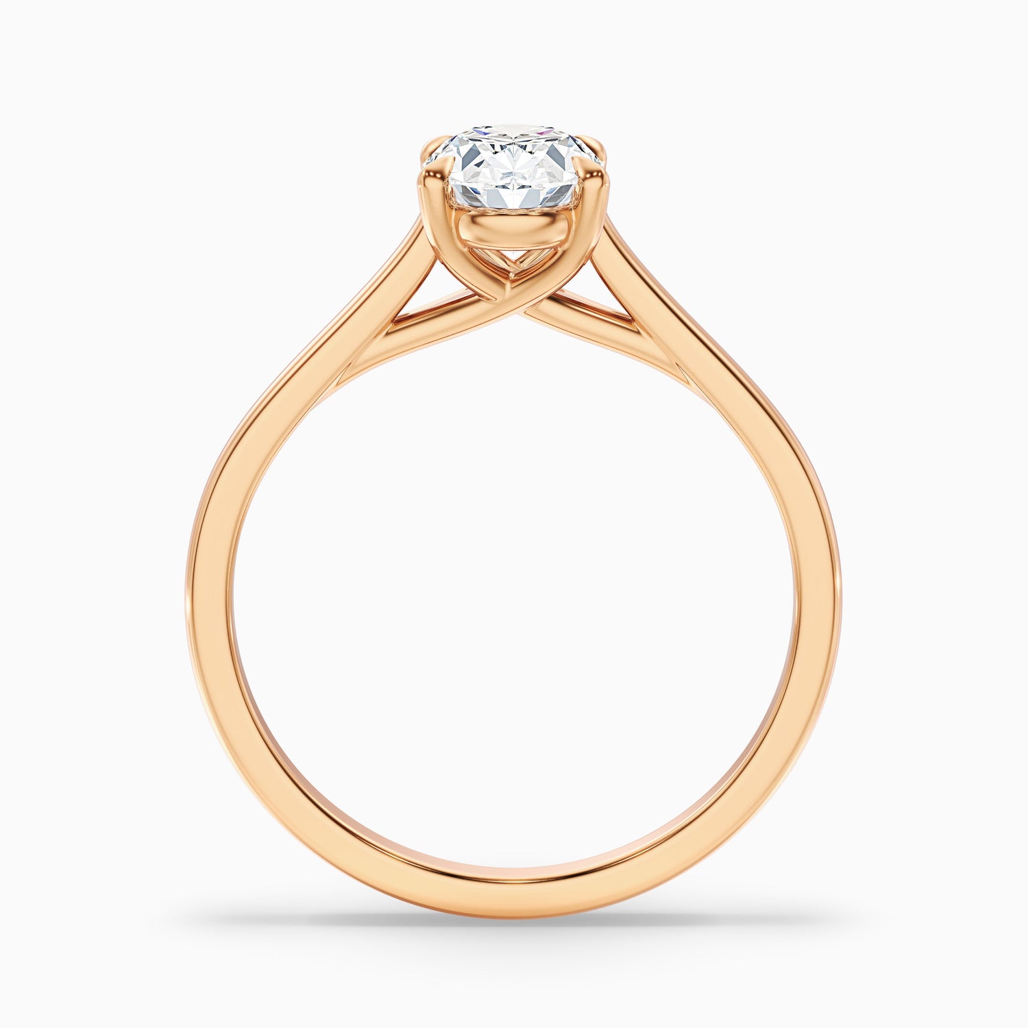 Aria 2.5 Carat Oval Solitaire Moissanite Diamond Ring in 18k Rose Gold