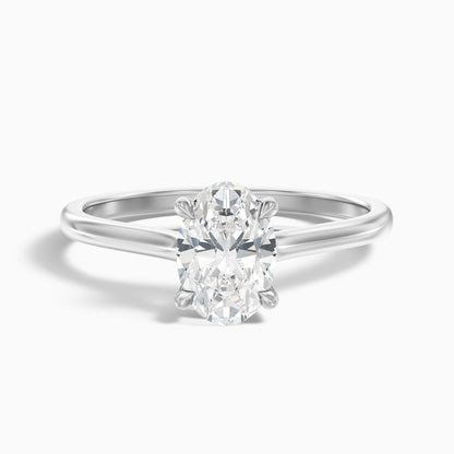 Cindy 2.5 Carat Oval Solitaire Lab Grown Engagement Ring in 14k Yellow Gold