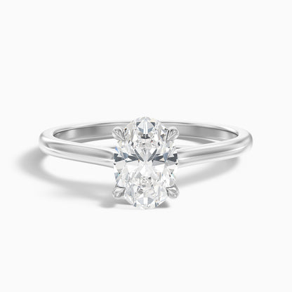 Cindy 3.5 Carat Oval Solitaire Lab Grown Engagement Ring in 18k Rose Gold