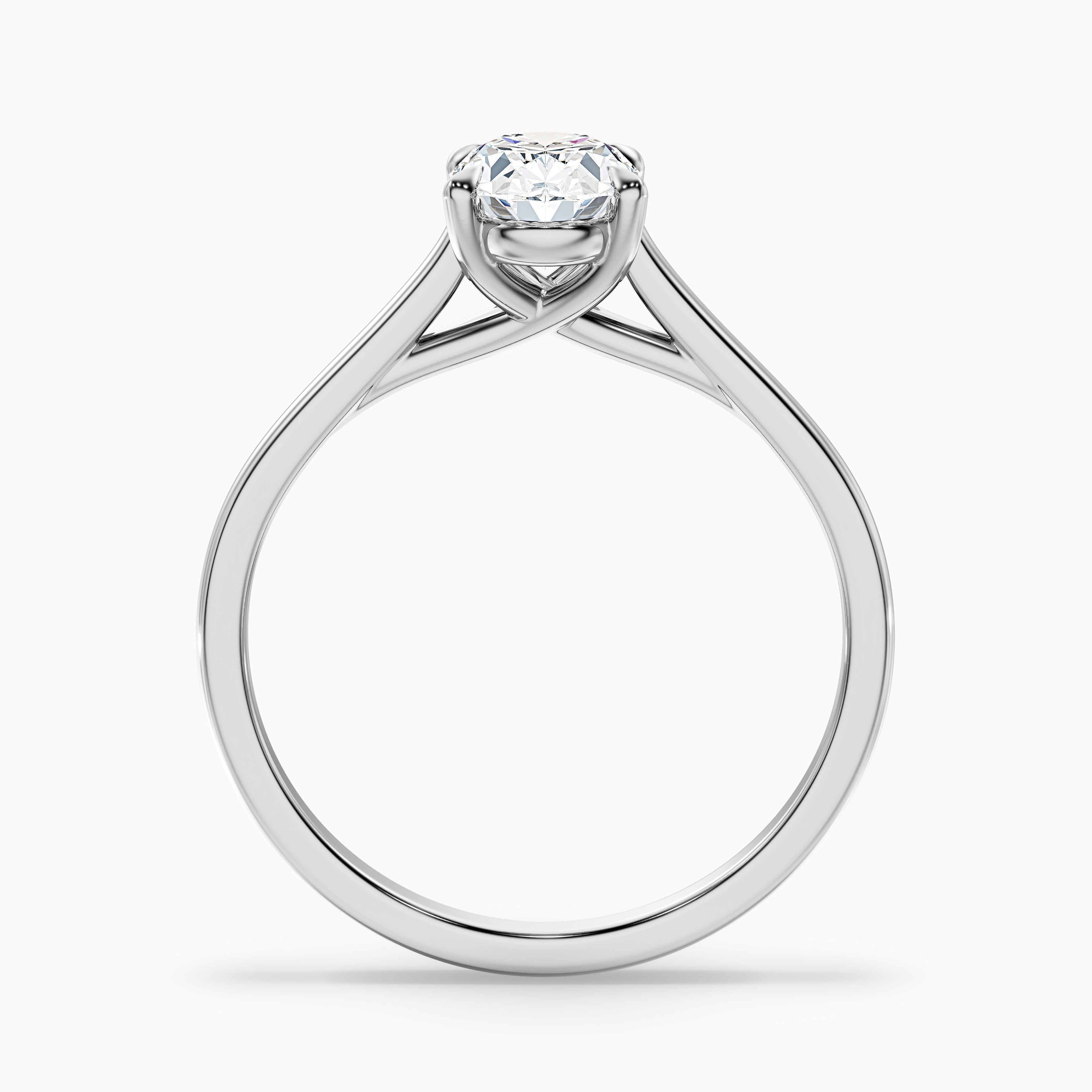 Aria 5 Carat Oval Solitaire Moissanite Diamond Ring in 925 Sterling Silver