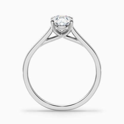 Aria 2 Carat Oval Solitaire Moissanite Diamond Ring in 18k Yellow Gold
