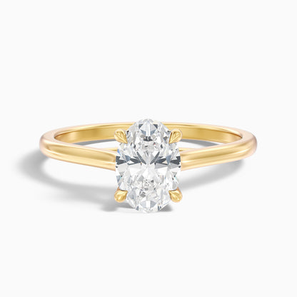 Cindy 3.5 Carat Oval Solitaire Lab Grown Engagement Ring in 10k Rose Gold