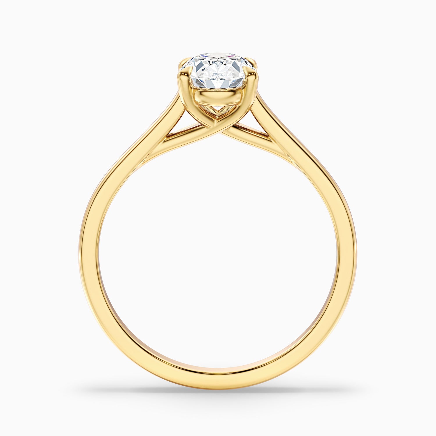 Cindy 2 Carat Oval Solitaire Lab Grown Engagement Ring in 14k Yellow Gold
