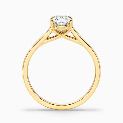 Cindy 3 Carat Oval Solitaire Lab Grown Engagement Ring in 925 Sterling Silver