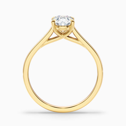 Cindy 3.5 Carat Oval Solitaire Lab Grown Engagement Ring in 10k Rose Gold