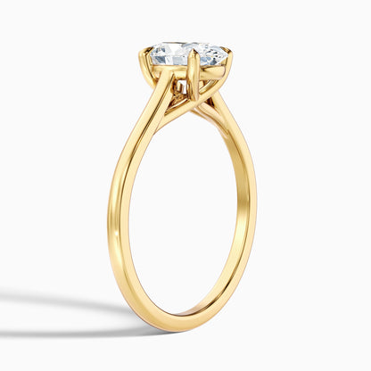 Cindy 3 Carat Oval Solitaire Lab Grown Engagement Ring in 14k White Gold