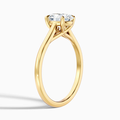 Aria 1 Carat Oval Solitaire Moissanite Diamond Ring in Platinum