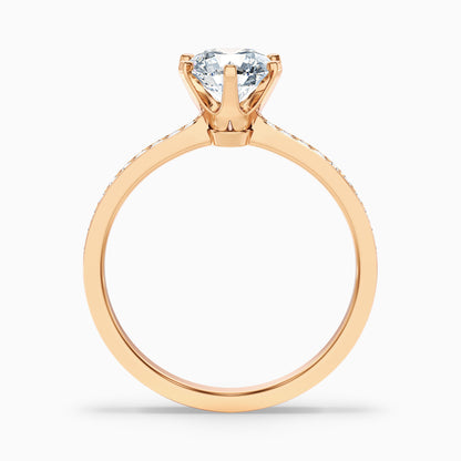 Eden 2 Carat Round Side Stone Pave Moissanite Engagement Ring in 14k White Gold