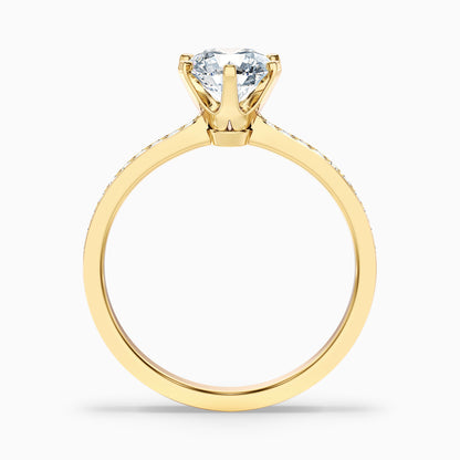 Eden 5.5 Carat Round Side Stone Pave Moissanite Engagement Ring in 10k Rose Gold
