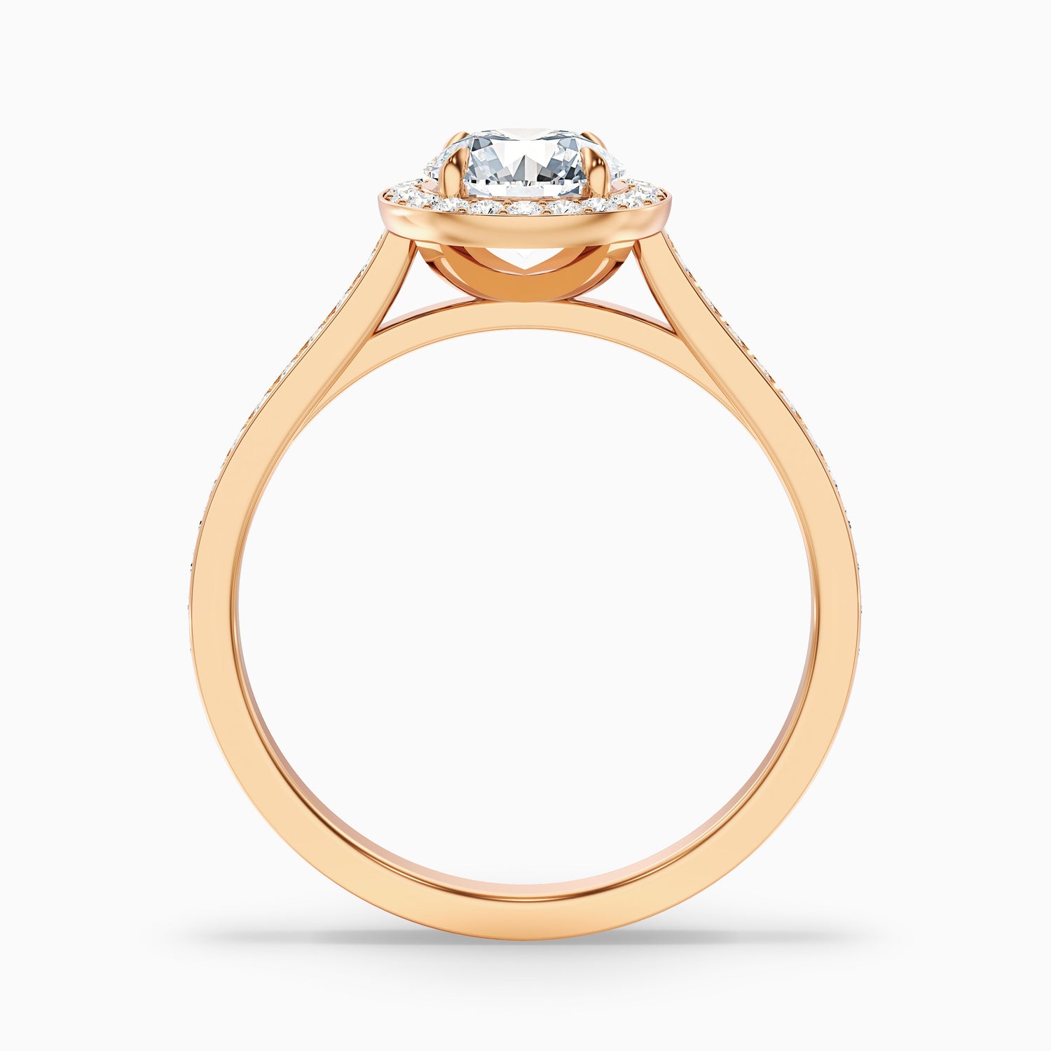 Dallas 3.5 Carat Round Halo Pave Lab Grown Diamond Ring in 18k White Gold