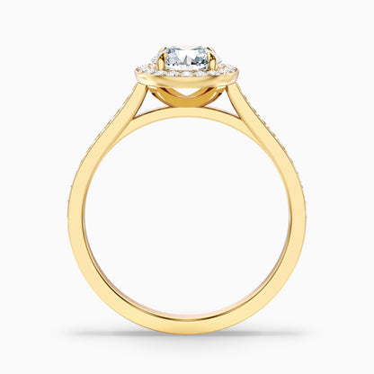 Jessy 1.5 Carat Round Halo Pave Moissanite Engagement Ring in 18k Rose Gold