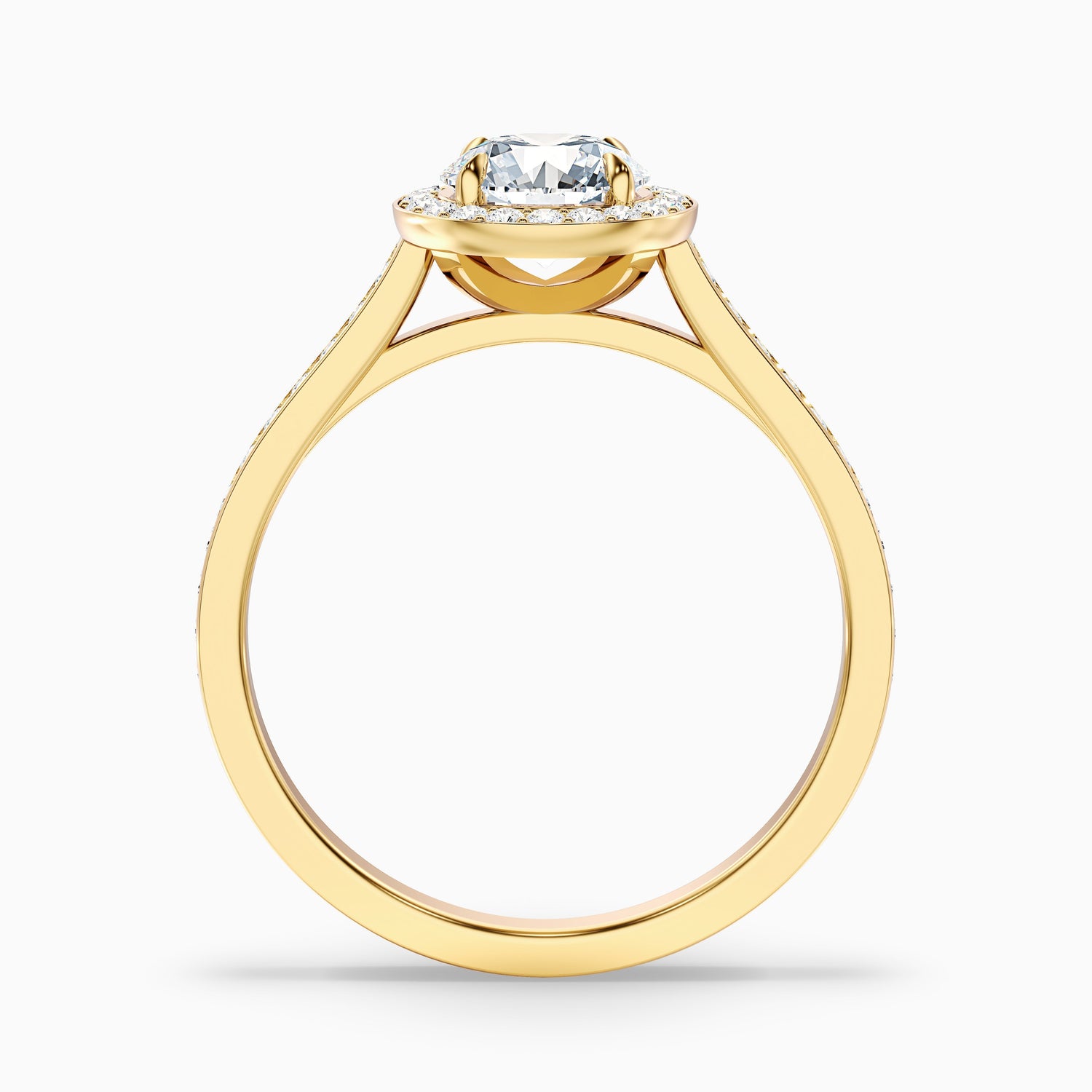 Dallas 1 Carat Round Halo Pave Lab Grown Diamond Ring in 925 Sterling Silver