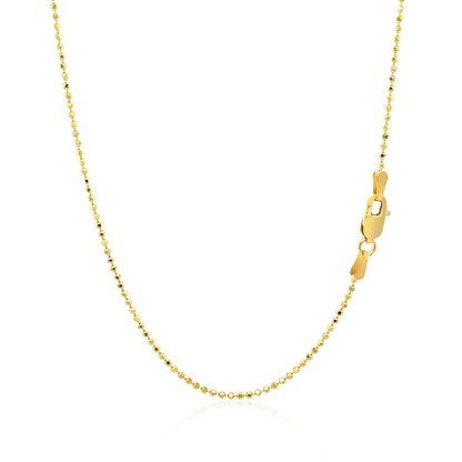 14k Yellow Gold Diamond-Cut Bead Chain 1.2mm by Bids.com