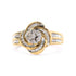 10K Yellow Gold 1/2 Cttw Round and Baguette Diamond Flower Swirl Cocktail Ring (I-J Color, SI2-I1 Clarity) - Ring Size 7 by Bids.com