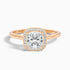 Dina 1 Carat Cushion Cut Halo Lab Grown Diamond Ring in 14k Rose Gold  DestGlow