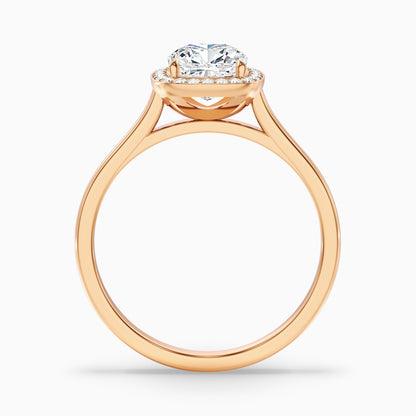 Dina 1 Carat Cushion Cut Halo Lab Grown Diamond Ring in 18k White Gold  DestGlow