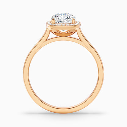 Jeri 1 Carat Cushion Cut Halo Moissanite Engagement Ring in 14k White Gold