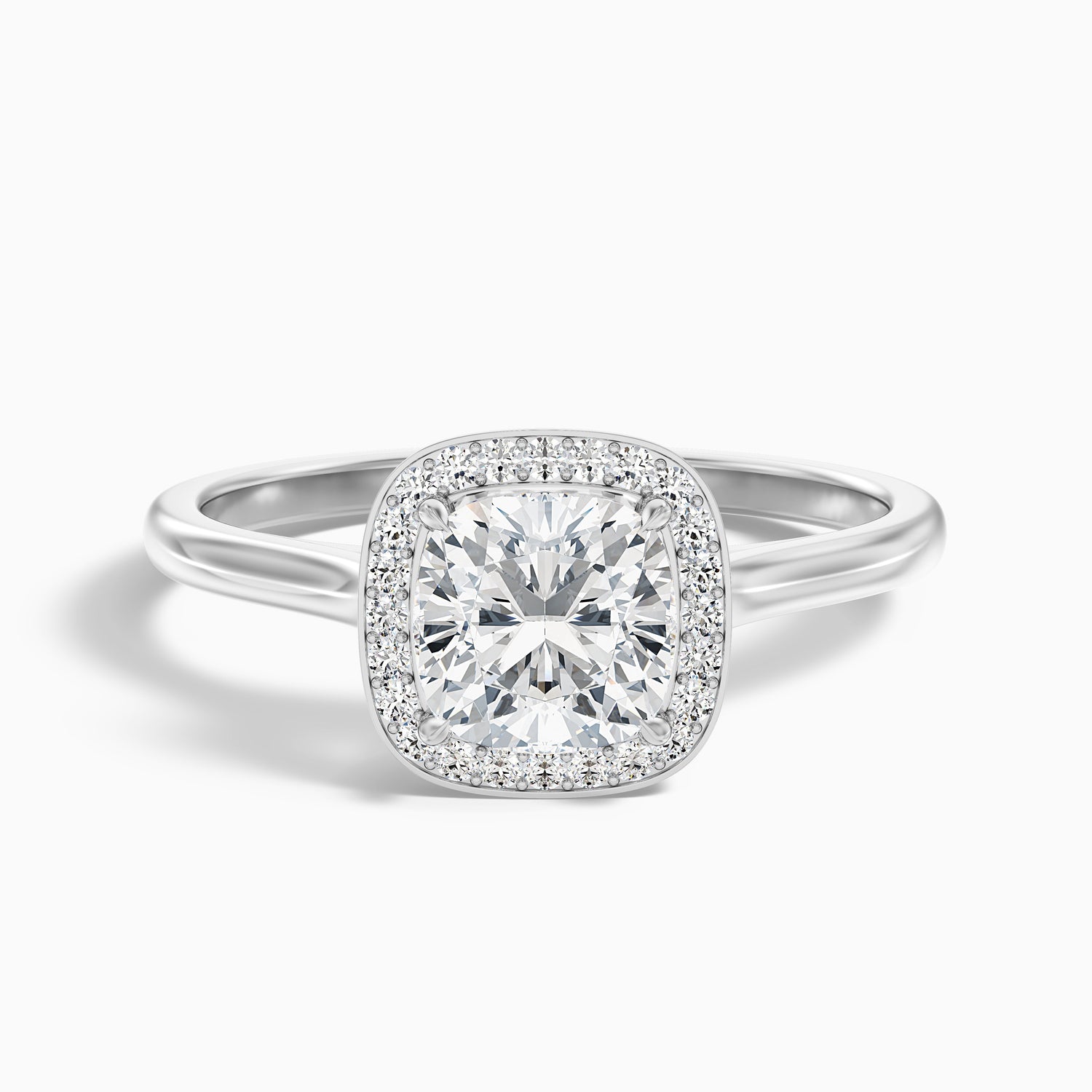 Jeri 1.5 Carat Cushion Cut Halo Moissanite Engagement Ring in 14k Rose Gold  DestGlow