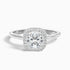 Dina 5 Carat Cushion Cut Halo Lab Grown Diamond Ring in 14k White Gold  DestGlow