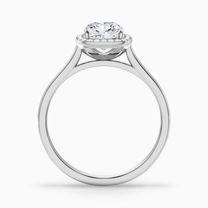 Dina 5 Carat Cushion Cut Halo Lab Grown Diamond Ring in 10k White Gold  DestGlow