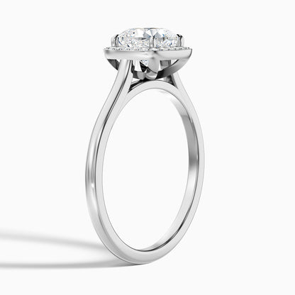 Jeri 4.5 Carat Cushion Cut Halo Moissanite Engagement Ring in 925 Sterling Silver