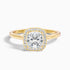 Dina 1 Carat Cushion Cut Halo Lab Grown Diamond Ring in 14k Yellow Gold  DestGlow