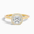 Jeri 2.5 Carat Cushion Cut Halo Moissanite Engagement Ring in 18k Yellow Gold  DestGlow