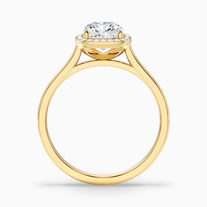 Jeri 1.5 Carat Cushion Cut Halo Moissanite Engagement Ring in 14k Rose Gold  DestGlow