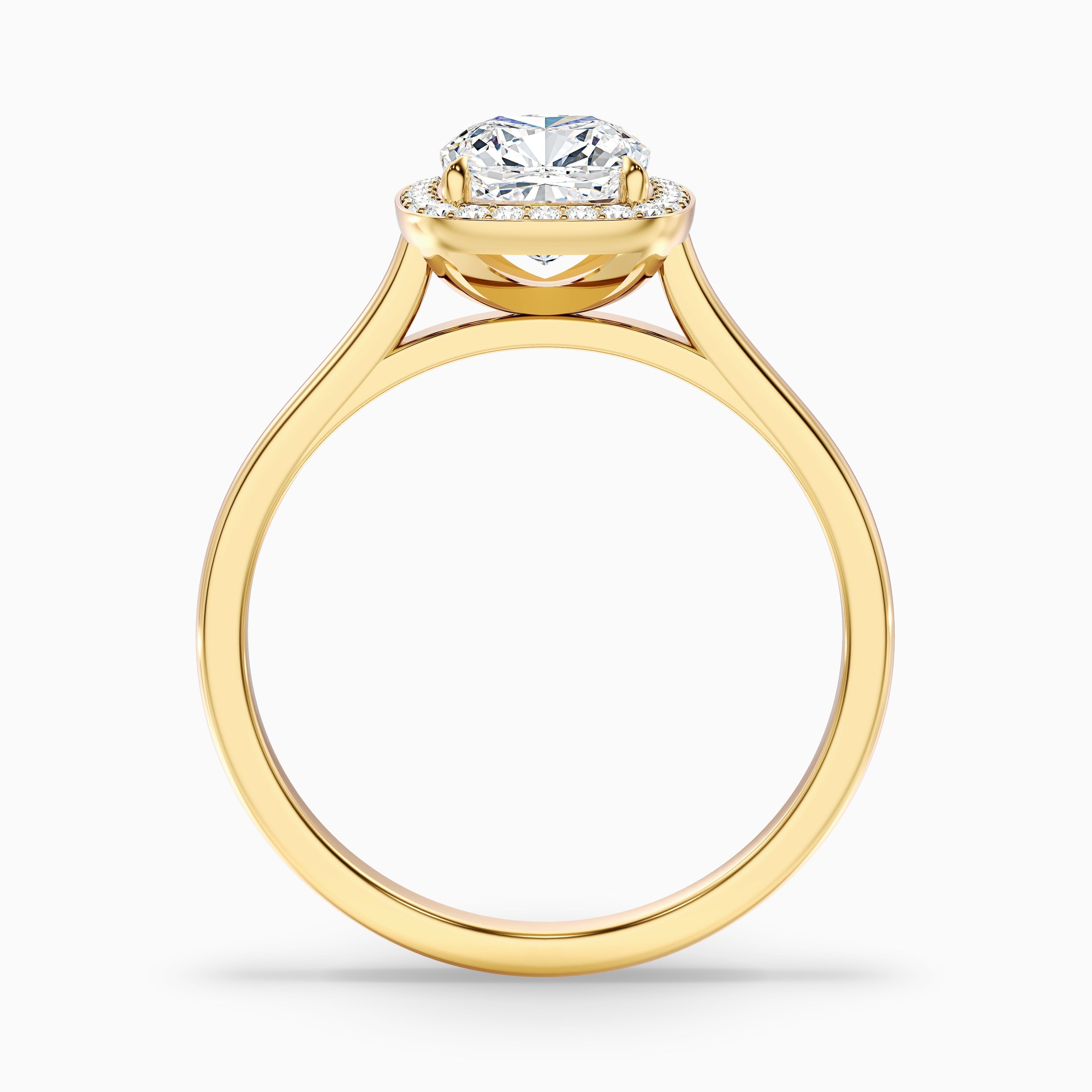 Jeri 1.5 Carat Cushion Cut Halo Moissanite Engagement Ring in 925 Sterling Silver