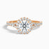 Emily 5 Carat Round Halo Pave Lab Grown Diamond Ring in 14k Rose Gold  DestGlow