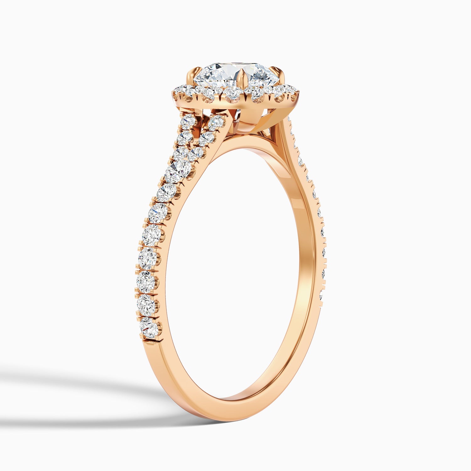 Emily 2.5 Carat Round Halo Pave Lab Grown Diamond Ring in Platinum