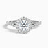 Emily 1.5 Carat Round Halo Pave Lab Grown Diamond Ring in 18k White Gold  DestGlow